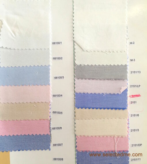 Oxford shirting fabric for shirt color card