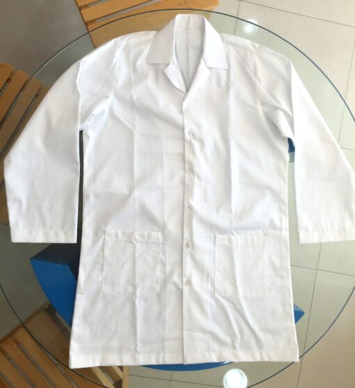 Doctors Lab coats with logo printing and embroidery in Dubai UAE. Medical white overcoat.