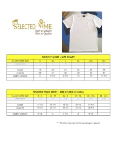 Mens And Womens Shirt Size Chart