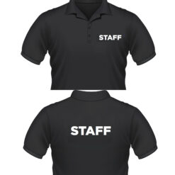 Event Staff T-shirts Polo shirt with staff printing on front and back