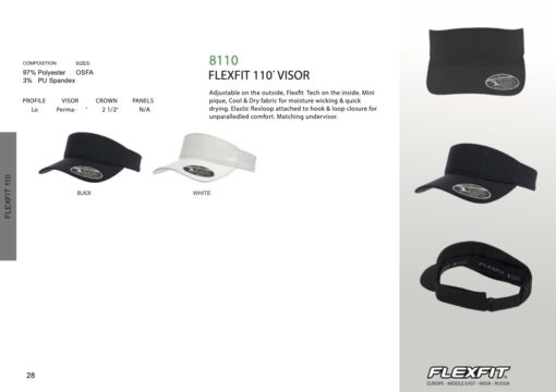 Visor - Flexfit® Visor - Moisture wicking & Quick drying Visor 8110