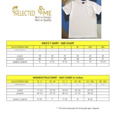 T-shirts size guide chart measuremtn size guide for Men Women School Boys & Girls