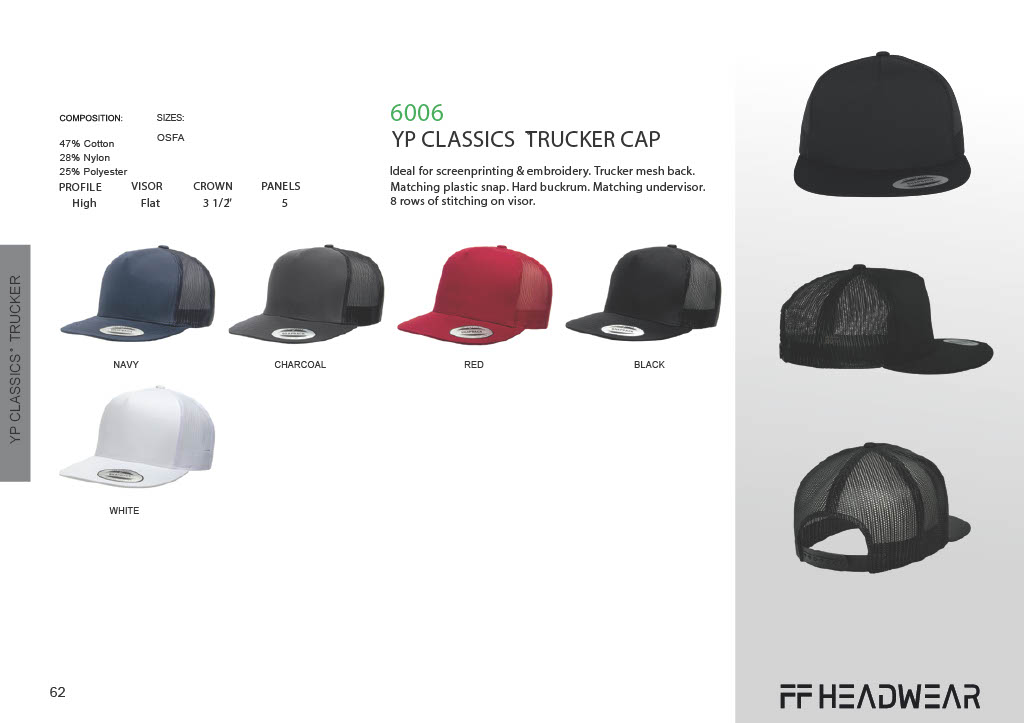 Trucker - Flexfit Original Snapback Caps - 6006 - Image 2
