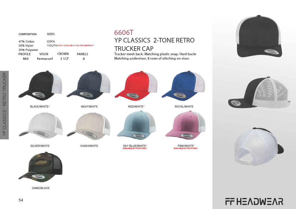 Trucker Baseball - 2 Tone Trucker Hats 6606T - Image 2